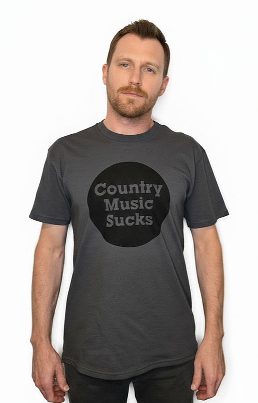 Country Music Sucks® Unisex Button Logo T-Shirt